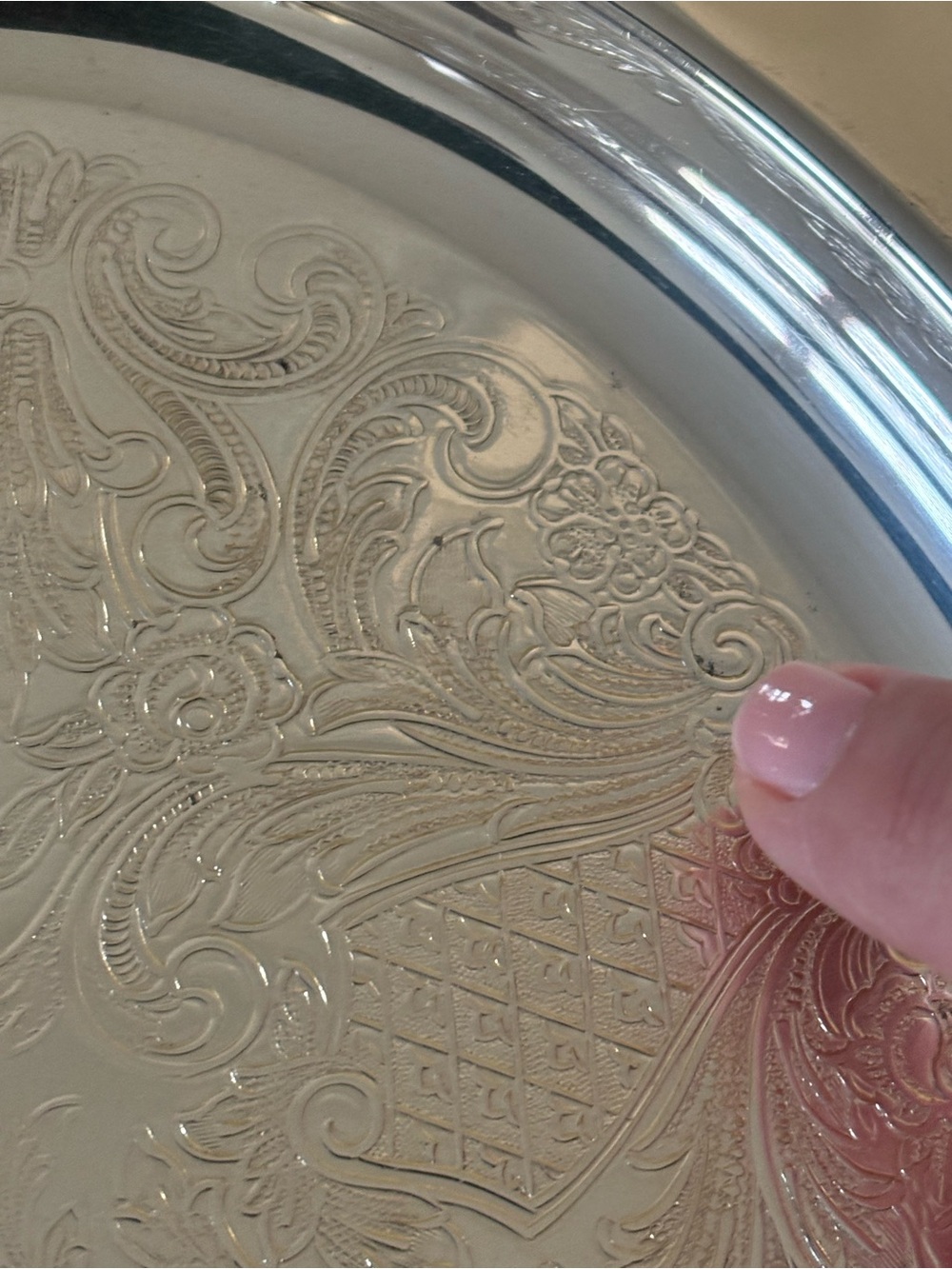 VNTG Silver Tray Serving Platter - F.B. Rogers 16” Silver Plated - Picture 11 of 13